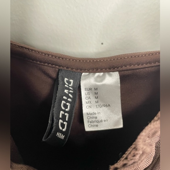 H&M Dark Brown Fitted Dress Medium - Picture 2 of 6